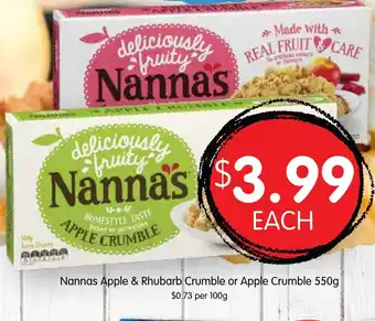Spudshed Nannas Apple & Rhubarb Crumble or Apple Crumble 550g offer