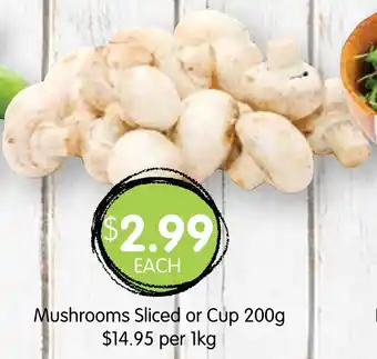 Spudshed Mushrooms Sliced or Cup 200g offer