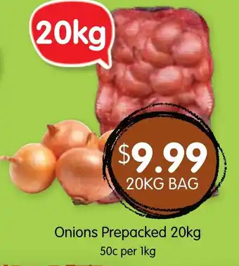 Spudshed Onions Prepacked 20kg offer