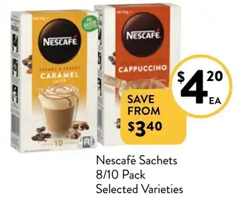 Foodworks Nescafé Sachets 8/10 Pack Selected Varieties offer