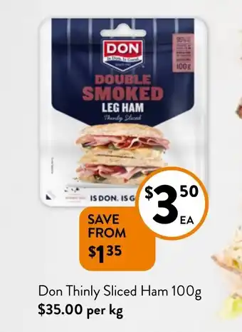 Foodworks Don Thinly Sliced Ham 100g offer
