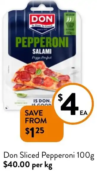 Foodworks Don Sliced Pepperoni 100g offer
