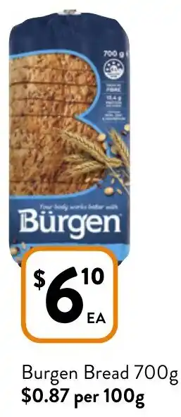 Foodworks Burgen Bread 700g offer