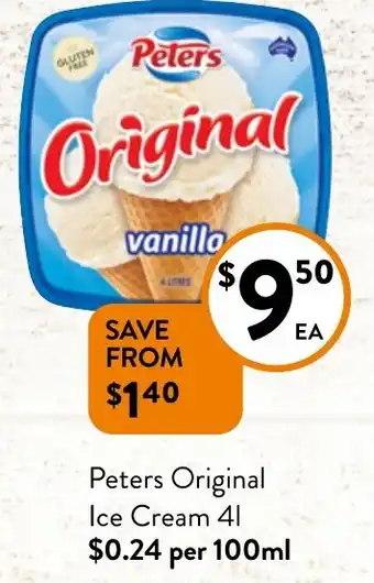 Foodworks Peters Original Ice Cream 41 offer