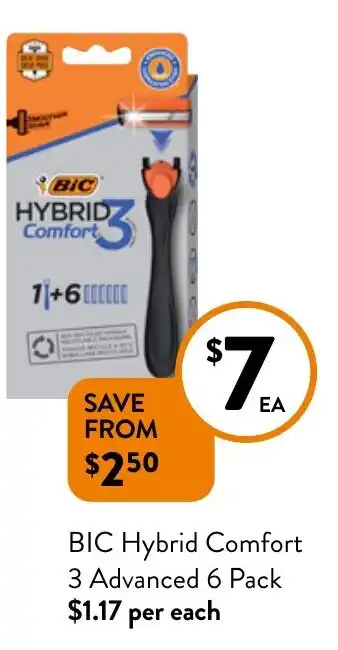 Foodworks BIC Hybrid Comfort 3 Advanced 6 Pack offer