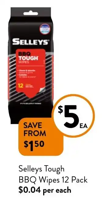 Foodworks Selleys Tough BBQ Wipes 12 Pack offer