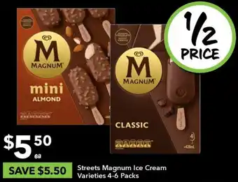 Ritchies Streets Magnum Ice Cream Varieties 4-6 Packs offer