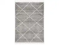 LivingStyles Saffron Hawa Fringed Shag Rug, 290x200cm, Silver offer