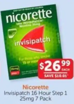 WHOLELIFE catalogue Nicorette Invisipatch 16 Hour Step 1 25mg 7 Pack offer