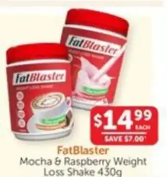 FatBlaster Mocha & Raspberry Weight Loss Shake 430g