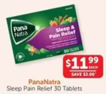 WHOLELIFE catalogue PanaNatra Sleep Pain Relief 30 Tablets offer