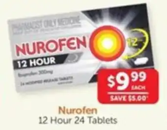 WHOLELIFE catalogue Nurofen 12 Hour 24 Tablets offer