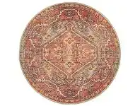 LivingStyles Legacy No.856 Bohemian Round Rug, 150cm, Crimson / Turquoise offer