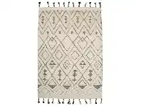 LivingStyles Loom Diamond Hand Knotted Wool Rug, 300x250cm, Ivory / Charcoal offer
