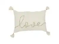LivingStyles Love Strip Embroidered Cotton Lumbar Cushion offer