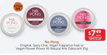 Original, Spicy Chai, Vegan Fragrance Free or Vegan Flower Power All Natural Anti Odourant 35g