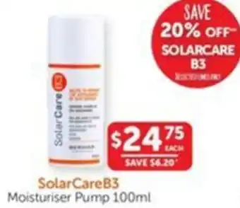 SolarCareB3 Moisturiser Pump 100ml