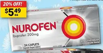 Cincotta Chemist NUROFEN 200mg 24 Caplets offer