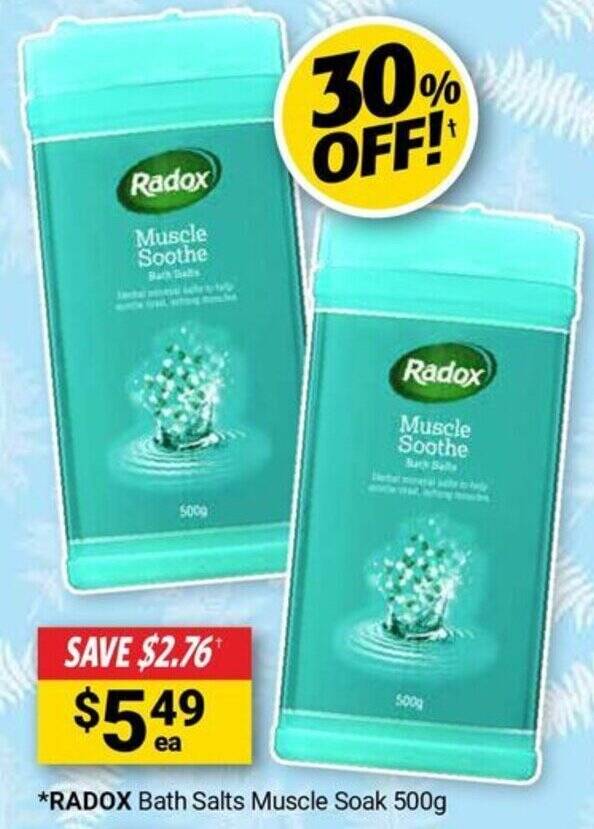 RADOX Bath Salts Muscle Soak 500g offer at Cincotta Chemist