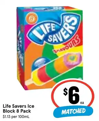 Ritchies Life Savers Ice Block 8 Pack offer