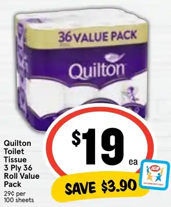 Ritchies Quilton Toilet Tissue 3 Ply 36 Roll Value Pack offer