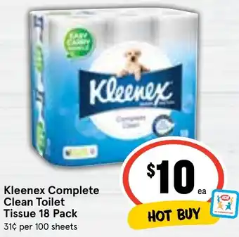 Ritchies Kleenex Complete Clean Toilet Tissue 18 Pack offer