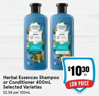 Ritchies Herbal Essences Shampoo or Conditioner 400mL Selected Varieties offer