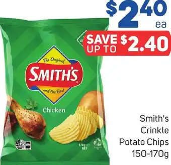 Foodland Smith's Crinkle Potato Chips 150-170g offer