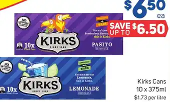 Foodland Kirks Cans 10 x 375ml offer