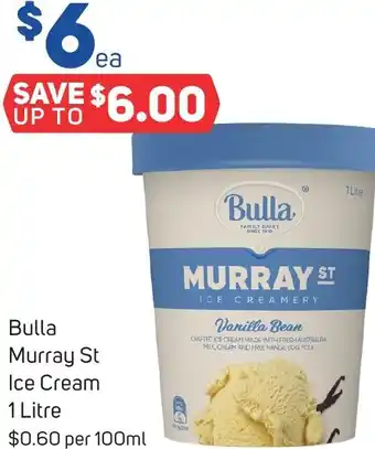 Foodland Bulla Murray St Ice Cream 1 Litre offer