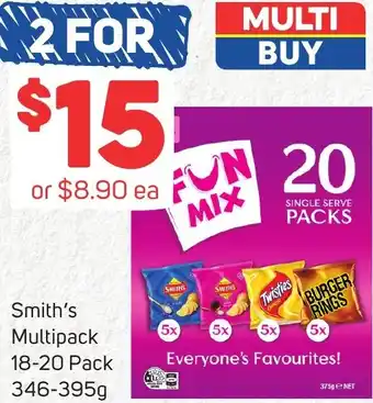 Foodland Smith's Multipack 18-20 Pack 346-395g offer