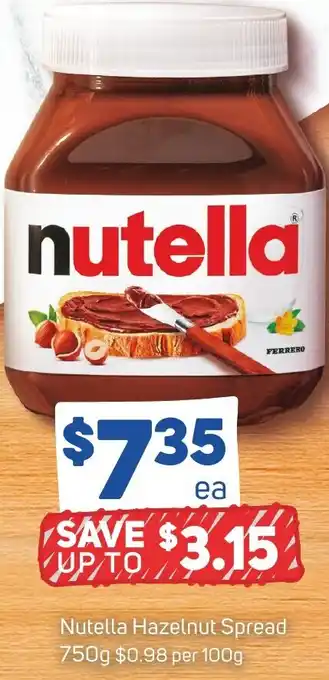Foodland Nutella Hazelnut Spread 750g offer