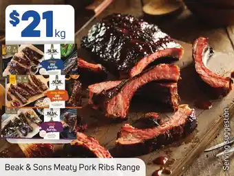 Foodland Beak & Sons Meaty Pork Ribs Range offer