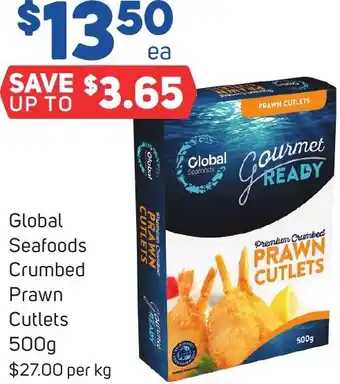 Foodland Global Seafoods Crumbed Prawn Cutlets 500g offer