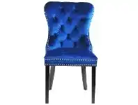 LivingStyles Marion Velvet Fabric Dining Chair, Set of 2, Blue / Black offer