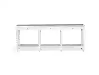 Stradbroke White Cedar Timber Bobbin Console Table, 220cm, White