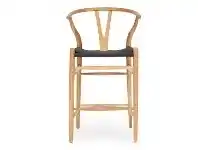 LivingStyles Hanx Replica Hans Wegner Wishbone Counter Stool, Natural / Black offer