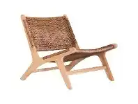 LivingStyles Zan Teak Timber & Woven Cane Lounge Chair, Natural offer