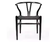 Hanx Replica Hans Wegner Wishbone Chair, Black