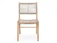 LivingStyles Zan Teak Timber & Woven Cord Dining Chair, Washed Grey / Natural offer