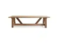 LivingStyles Farmhouse Reclaimed Teak Timber Trestle Dining Bench, 260cm offer