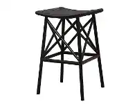 LivingStyles Serena Rattan Backless Counter Stool, Black offer