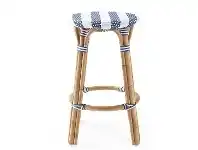 LivingStyles Sorrento Rattan Bistro Backless Counter Stool, Navy Stripe offer