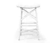 LivingStyles Serena Rattan Backless Counter Stool, White offer