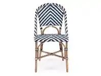 LivingStyles Sorrento Rattan Bistro Dining Chair, Blue Chevron offer