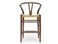LivingStyles Hanx Replica Hans Wegner Wishbone Counter Stool, Walnut / Tan offer