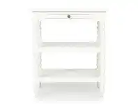 LivingStyles Stradbroke Mahogany Timber Bobbin Bedside Table, White offer