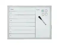 Officeworks J.Burrows 370 x 430mm Whiteboard Calendar Grey offer