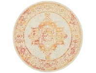 LivingStyles Avenue No.702 Tribal Round Rug, 240cm, Pumpkin / Beige offer