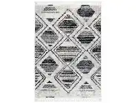 LivingStyles Mansour No.04 Modern Rug, 400x300cm, Black / Grey offer